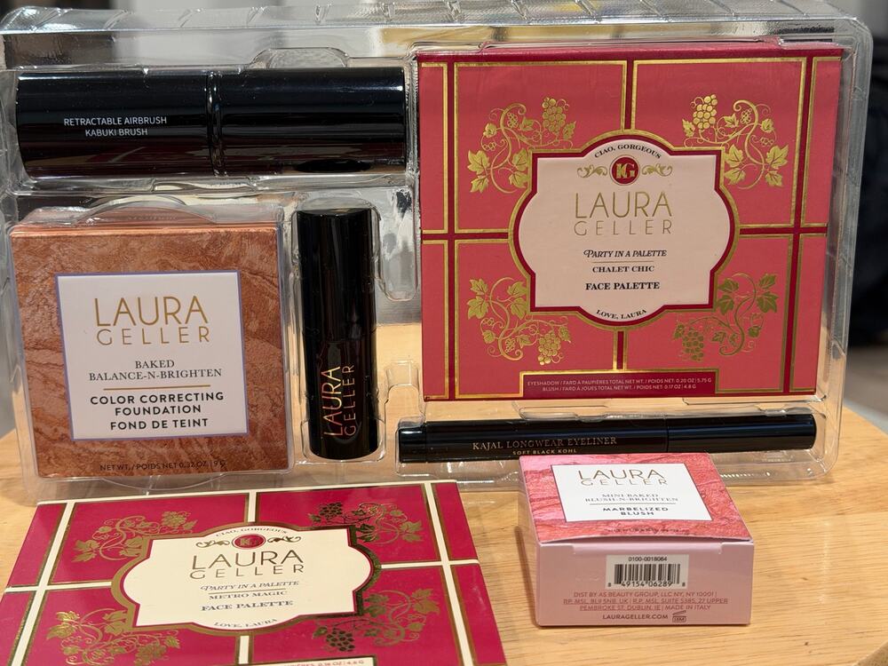Laura Geller Bundle! 7 piece - palettes, foundation, lip, cheek